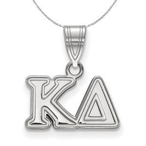Sterling Silver Kappa Delta Medium Greek Necklace - 20 Inch